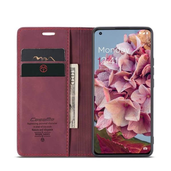 CaseMe Smart Magnet Flipdeksel OnePlus 11 - Burgund