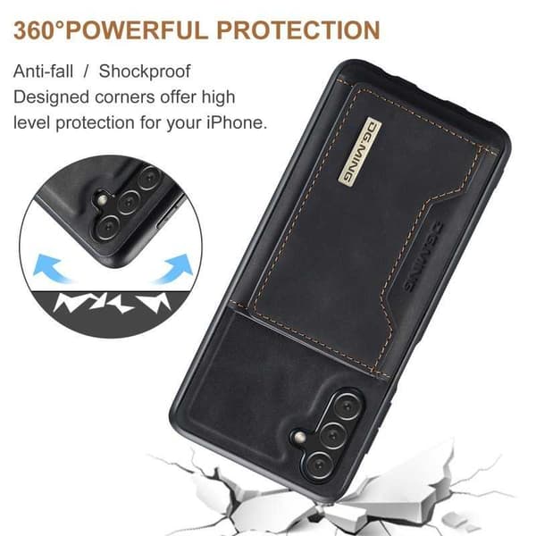 8-SLOTS Samsung A14 5G/4G stødsikkert cover med magnetisk kortholder DG.MING Afmonter