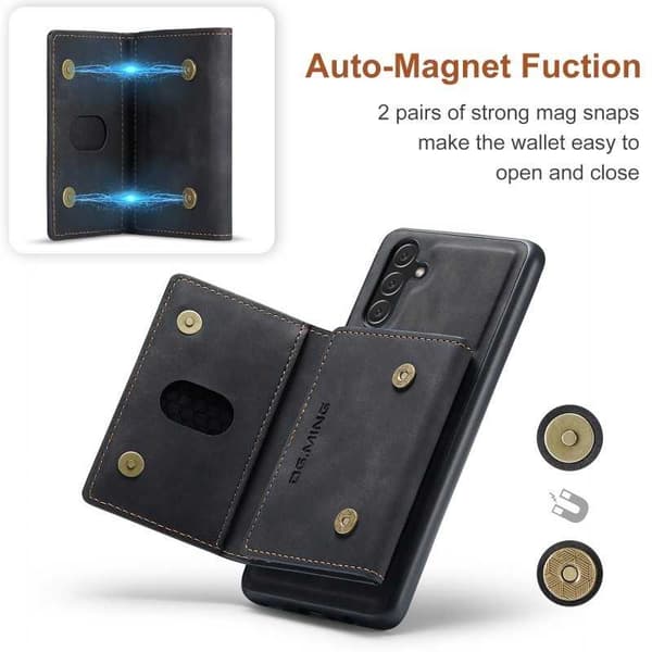 8-SLOTS Samsung A14 5G/4G stødsikkert cover med magnetisk kortholder DG.MING Afmonter