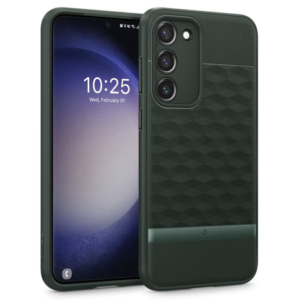 Caseology Samsung Galaxy S23 Plus Kuori Parallax Midnight Green
