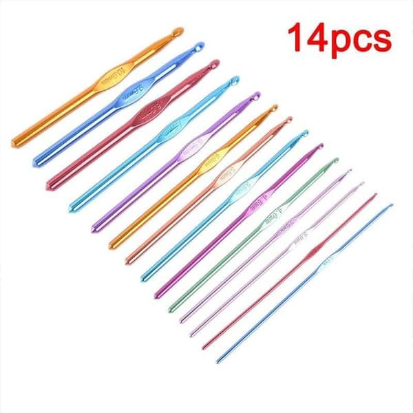 14-PACK SET Virknålar Olika Storlek i Aluminium