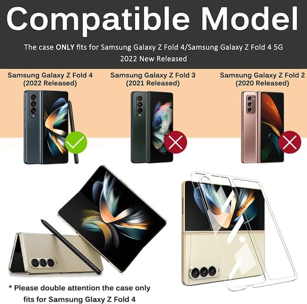 Samsung Z Fold 4 gjennomsiktig hardt skall