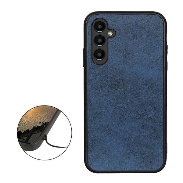 SKALO Samsung A14 4G/5G PU-Läder Hybrid Skal - Blå
