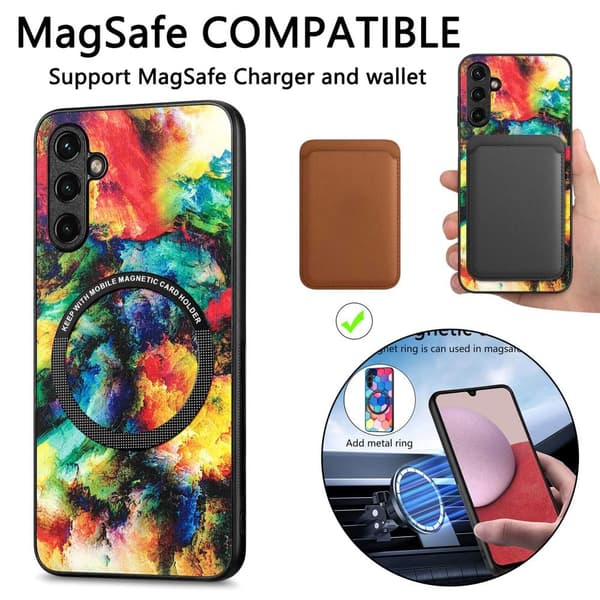 SKALO Samsung A14 4G/5G Motif Suojakuori magneettirenkaalla - #1