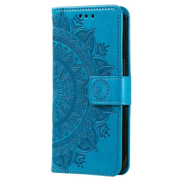 SKALO Samsung A14 4G/5G Mandala lompakkokotelo - Sininen