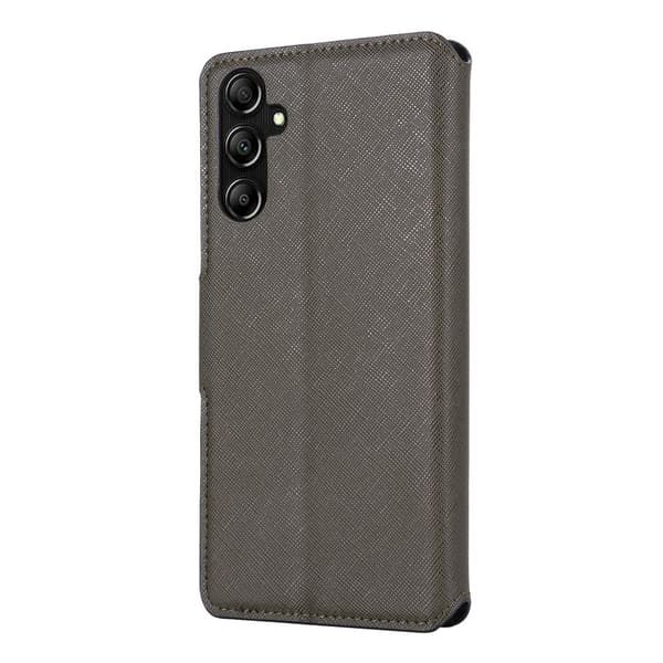 SKALO Samsung A14 4G/5G MUXMA Saffiano PU-Läder Plånboksfodral - Grå