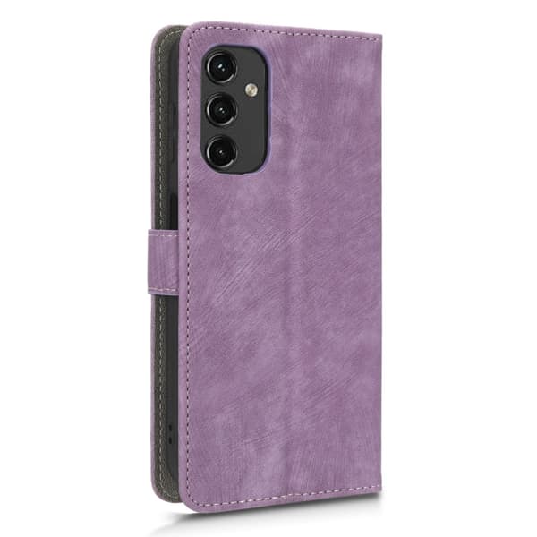 SKALO Samsung A14 4G/5G Flip Cover m. pung i PU-læder - Lilla