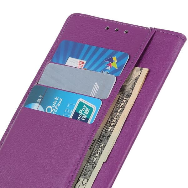 SKALO Samsung A14 4G/5G Litchi Flip Cover - Lilla
