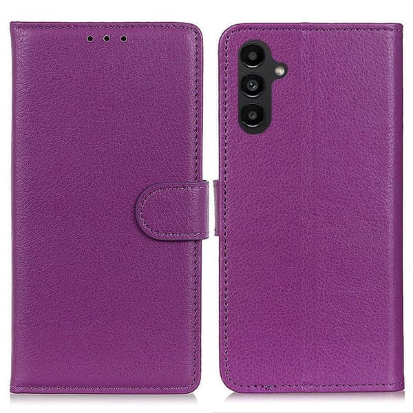 SKALO Samsung A14 4G/5G Litchi Flip Cover - Lilla