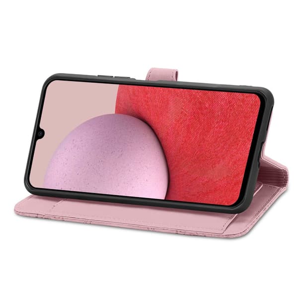 SKALO Samsung A14 4G/5G Big Wallet Flower Pungetaske - Pink