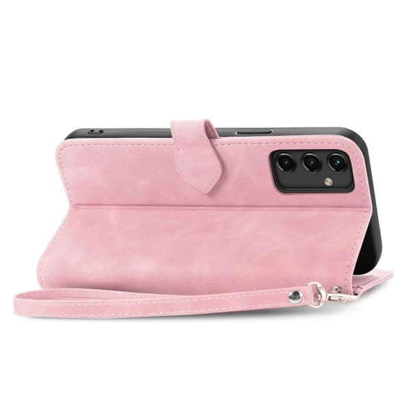 SKALO Samsung A14 4G/5G Big Wallet Flower Pungetaske - Pink