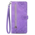 Pikkukuva 5 / 6: SKALO Samsung A14 4G/5G Big Wallet Flower Lompakkokotelo - Violetti