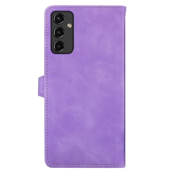SKALO Samsung A14 4G/5G Big Wallet Flower Lompakkokotelo - Violetti