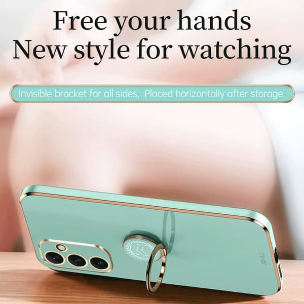 SKALO Samsung A34 5G XINLI TPU Cover med ring - Hvid
