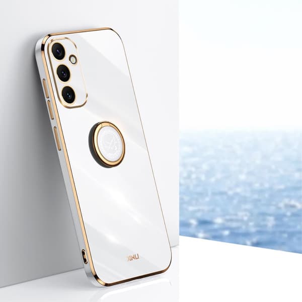 SKALO Samsung A34 5G XINLI TPU Cover med ring - Hvid