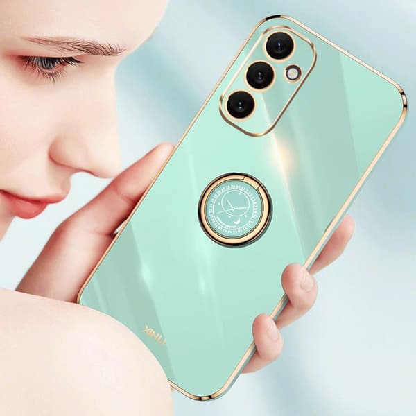 SKALO Samsung A34 5G XINLI TPU Cover med ring - Blå