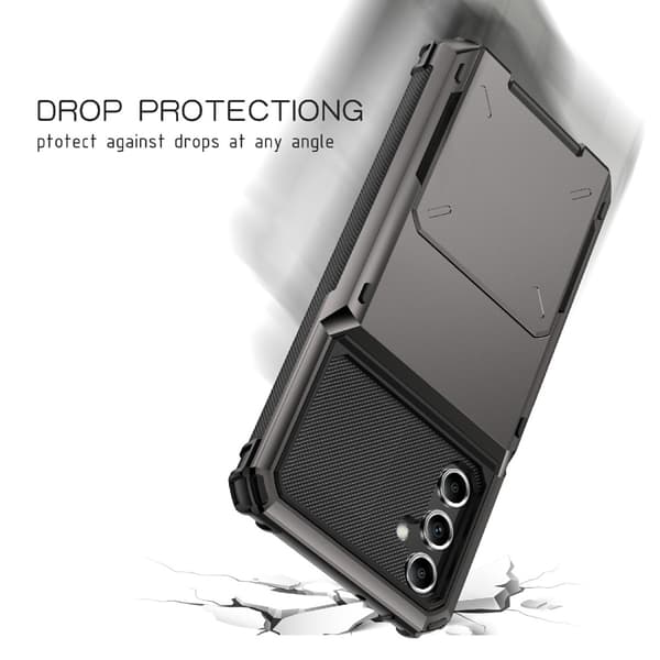 SKALO Samsung A34 5G Armor Suojakuori korttikotelo - Musta