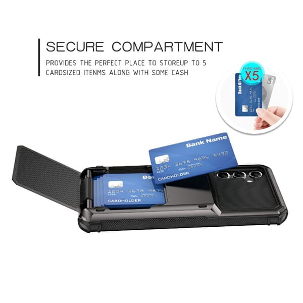 SKALO Samsung A34 5G Armor Cover kortholder - Blå