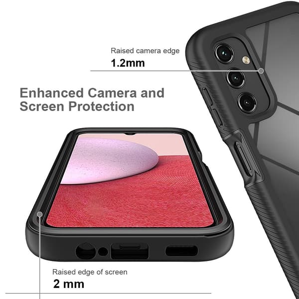 SKALO Samsung A34 5G Stødsikker Clear Hybrid Cover + Skaermbeskyttelse - Sort