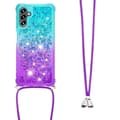 Miniatyrbillede 3 af 5: SKALO Samsung A34 5G Kvicksand Glitter Mobile Collar - Turkis-Lilla