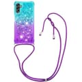 Miniatyrbillede 1 af 5: SKALO Samsung A34 5G Kvicksand Glitter Mobile Collar - Turkis-Lilla