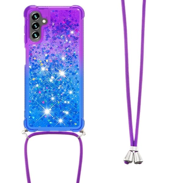 SKALO Samsung A34 5G Kvicksand Glitter Mobile Collar - Lilla-Blå
