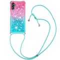 Miniatyrbillede 1 af 5: SKALO Samsung A34 5G Kvicksand Glitter Mobile Collar - Pink-Turkis