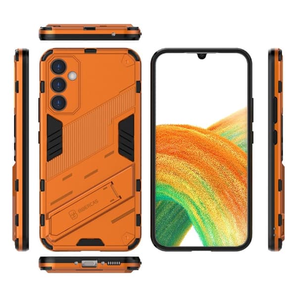 SKALO Samsung A34 5G Hybrid BIBERCAS Suojakuori - Oranssi