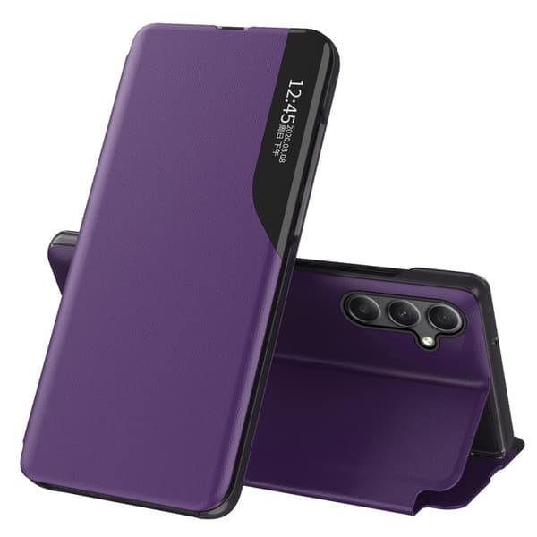 SKALO Samsung A34 5G Clear View Window Kotelo - Violetti