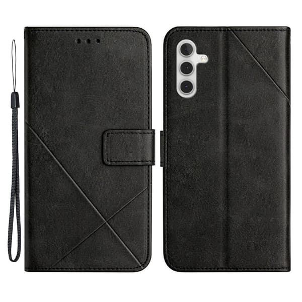 SKALO Samsung A34 5G Embossed Plånboksfodral i PU-Läder - Svart