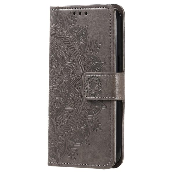SKALO Samsung A34 5G Mandala lompakkokotelo - Harmaa