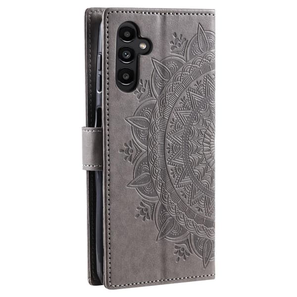 SKALO Samsung A34 5G Mandala lompakkokotelo - Harmaa