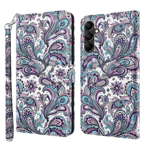 SKALO Samsung A34 5G Blommigt 3D Plånboksfodral