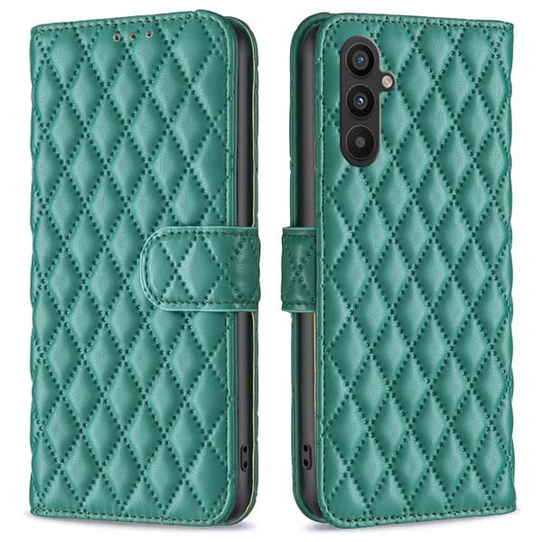 SKALO Samsung A34 5G BINFEN COLOR Tikattu Lompakko - Vihreä