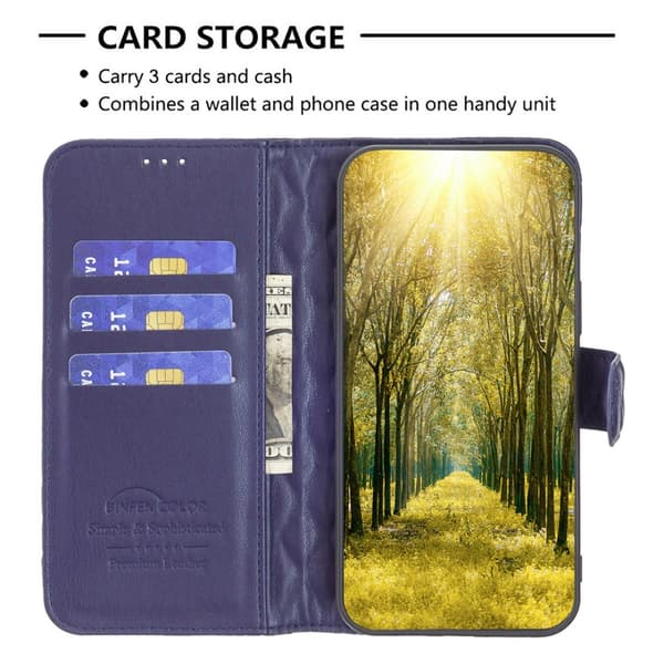 SKALO Samsung A34 5G BINFEN COLOR Quiltat Plånbok - Blå