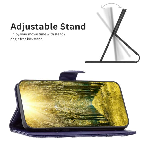SKALO Samsung A34 5G BINFEN COLOR Quiltat Plånbok - Blå