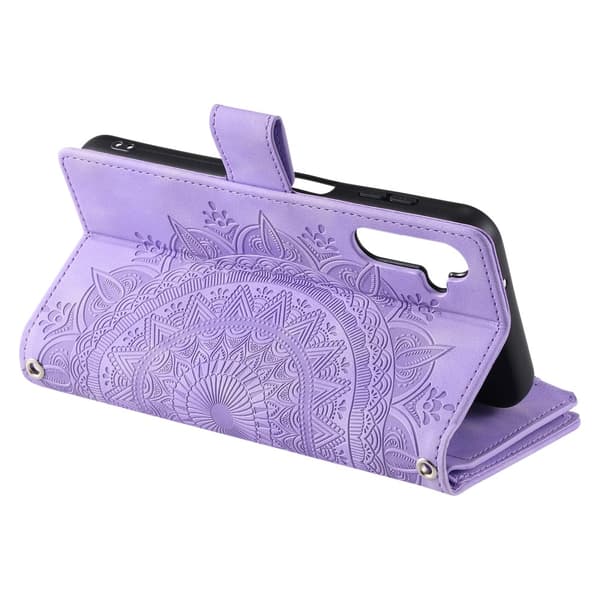 SKALO Samsung A34 5G Big Wallet Mandala Lompakkokotelo - Violetti