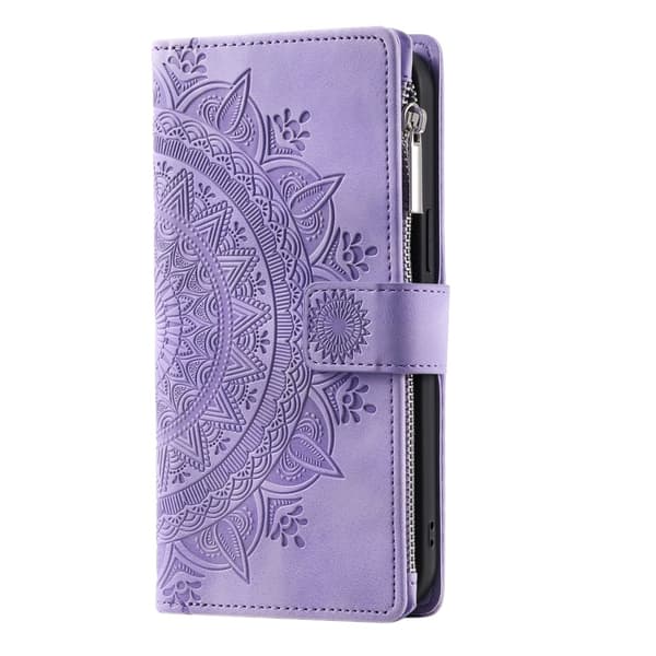 SKALO Samsung A34 5G Big Wallet Mandala Lompakkokotelo - Violetti