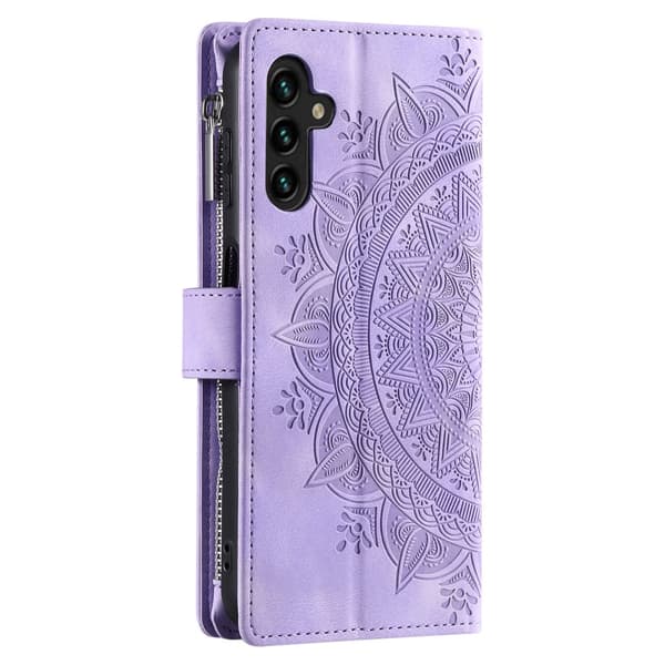 SKALO Samsung A34 5G Big Wallet Mandala Lompakkokotelo - Violetti