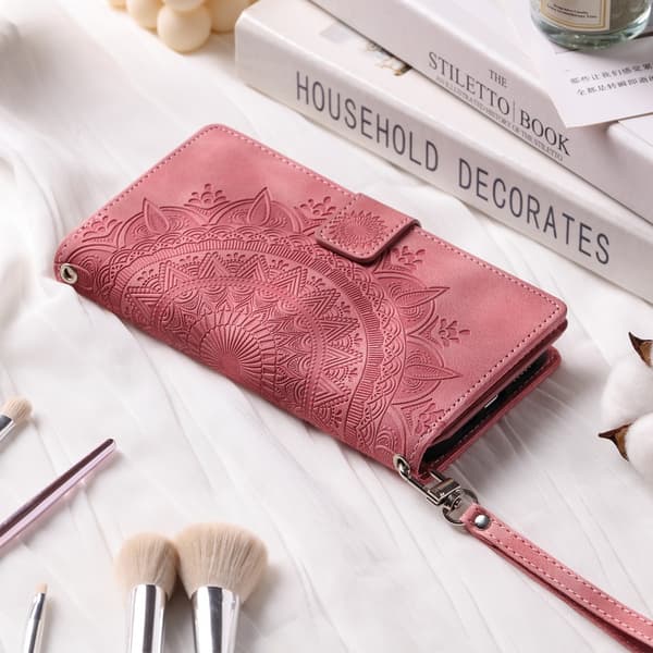 SKALO Samsung A34 5G Big Wallet Mandala Pungetaske - Rosa guld