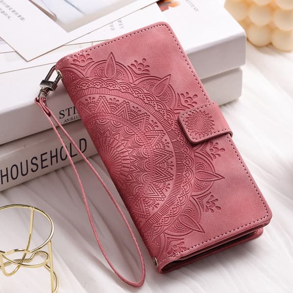 SKALO Samsung A34 5G Big Wallet Mandala Pungetaske - Rosa guld