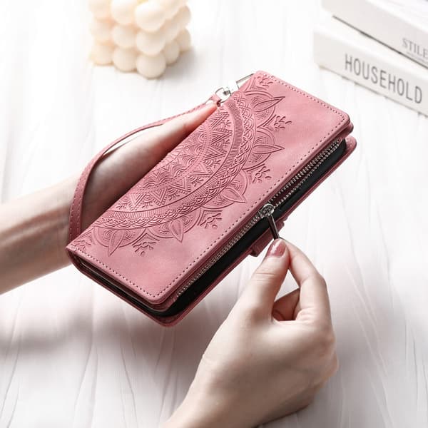 SKALO Samsung A34 5G Big Wallet Mandala Pungetaske - Rosa guld