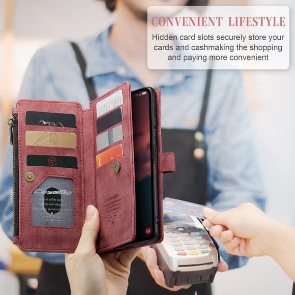 CaseMe Samsung A34 5G CaseMe Big Wallet Pungetui - Rød