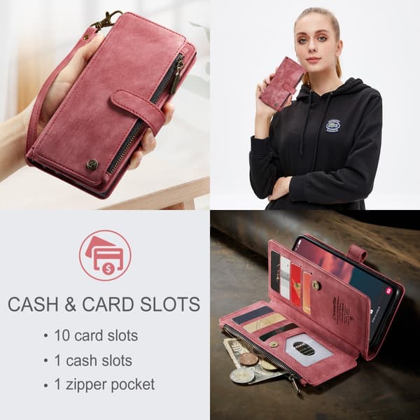 CaseMe Samsung A34 5G CaseMe Big Wallet Pungetui - Rød