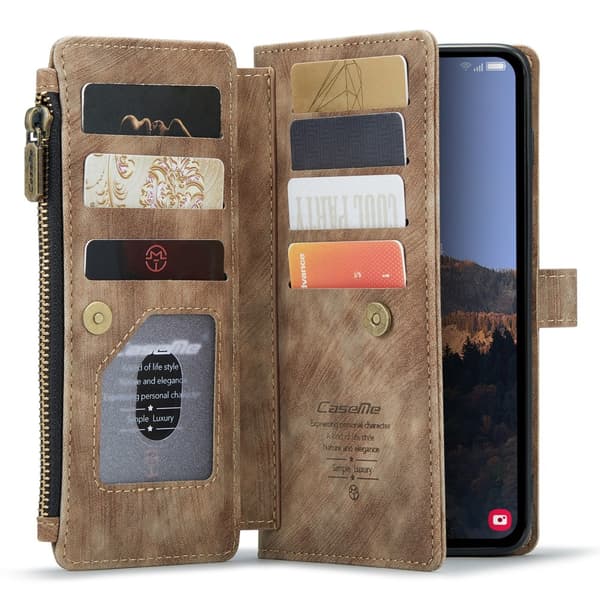 CaseMe Samsung A34 5G CaseMe Big Wallet Lompakkokotelo - Ruskea