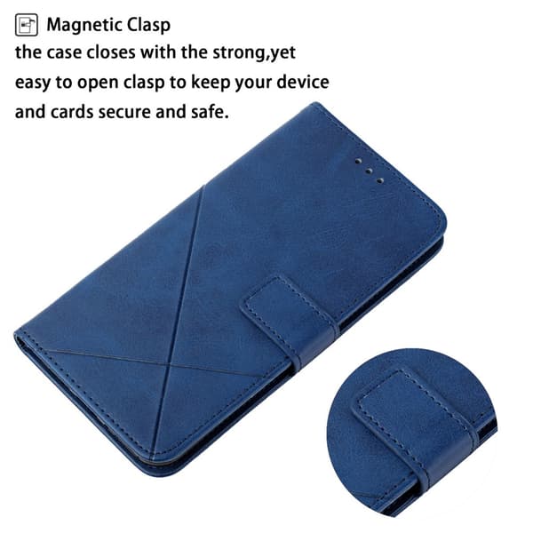 SKALO Samsung A54 5G Embossed Plånboksfodral i PU-Läder - Blå