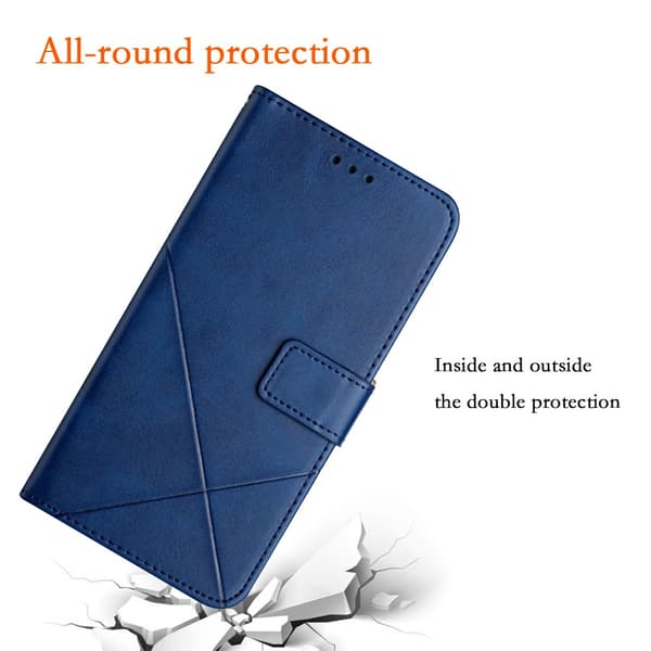 SKALO Samsung A54 5G Embossed Plånboksfodral i PU-Läder - Blå