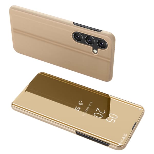 SKALO Samsung A54 5G Clear View Flip Cover - Guld