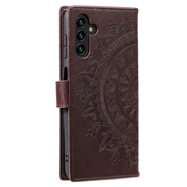 SKALO Samsung A54 5G Mandala Flip Cover - Brun