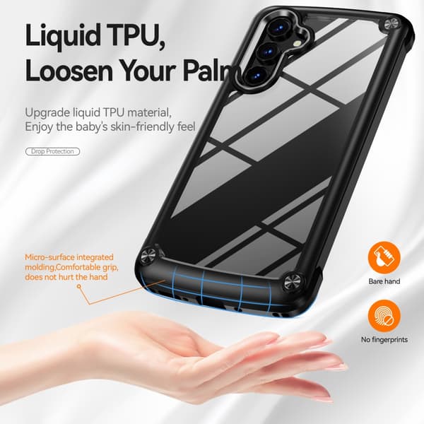 SKALO Samsung A54 5G Glossy Hybrid TPU Skal - Svart